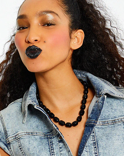 Black Agate Chunky Beaded Necklace - Image 2