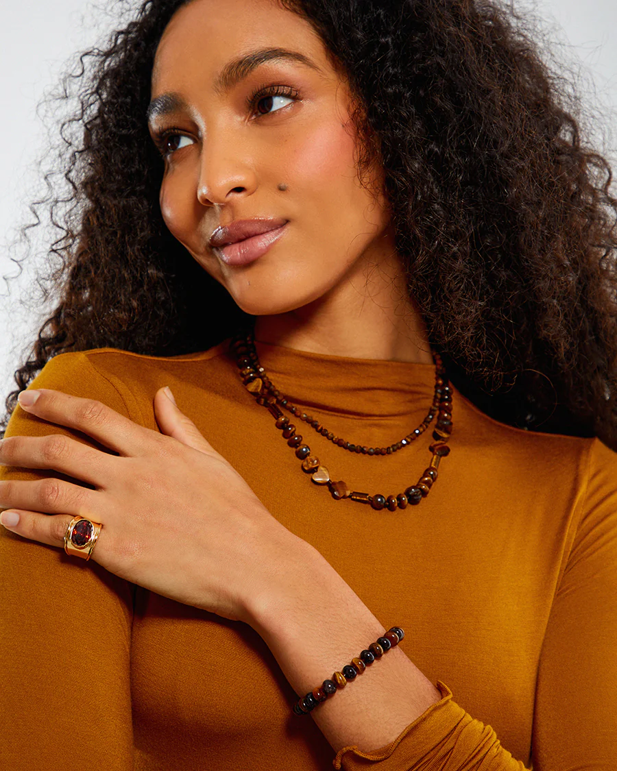 Brown Tiger's Eye Beaded Bracelet - Image 2