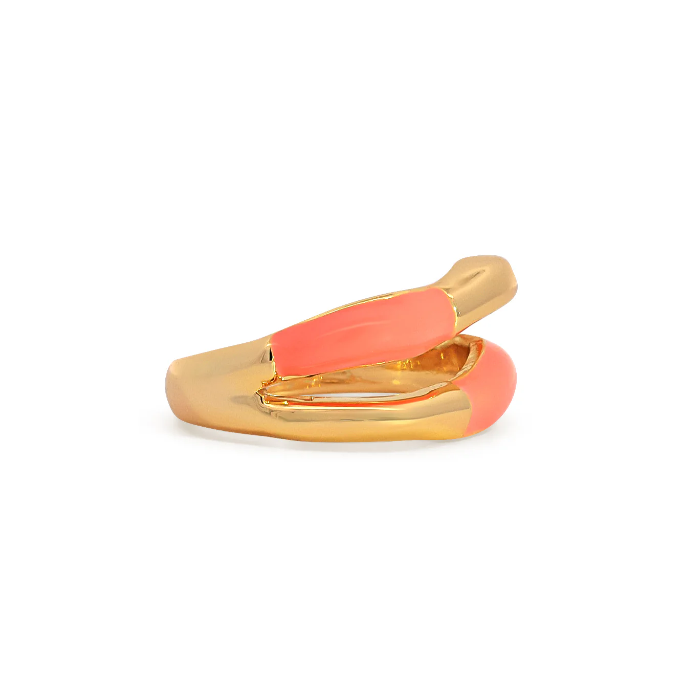 Coral Enamel Wave Ring - Image 3