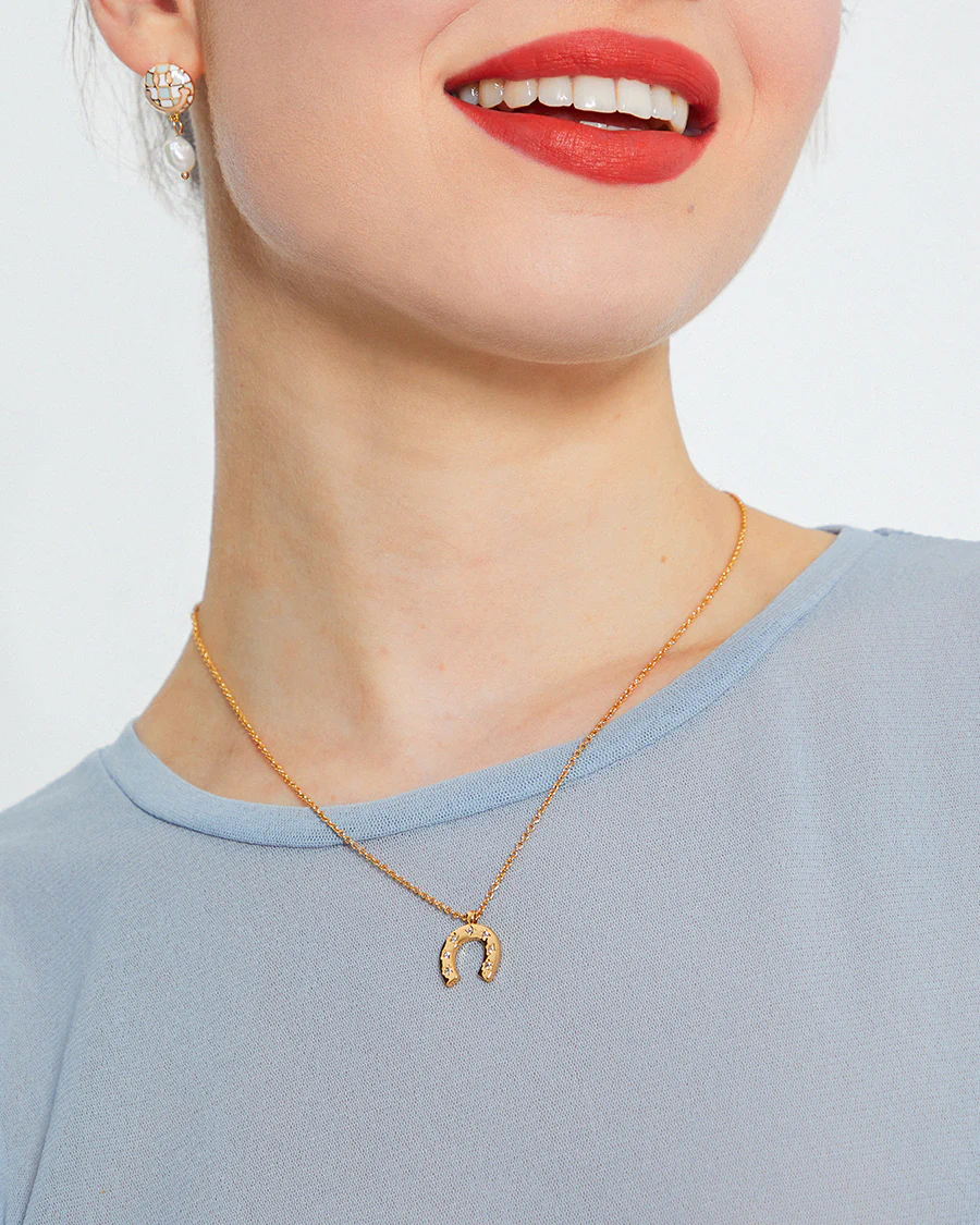 Horseshoe Lucky Charm Necklace - Image 2