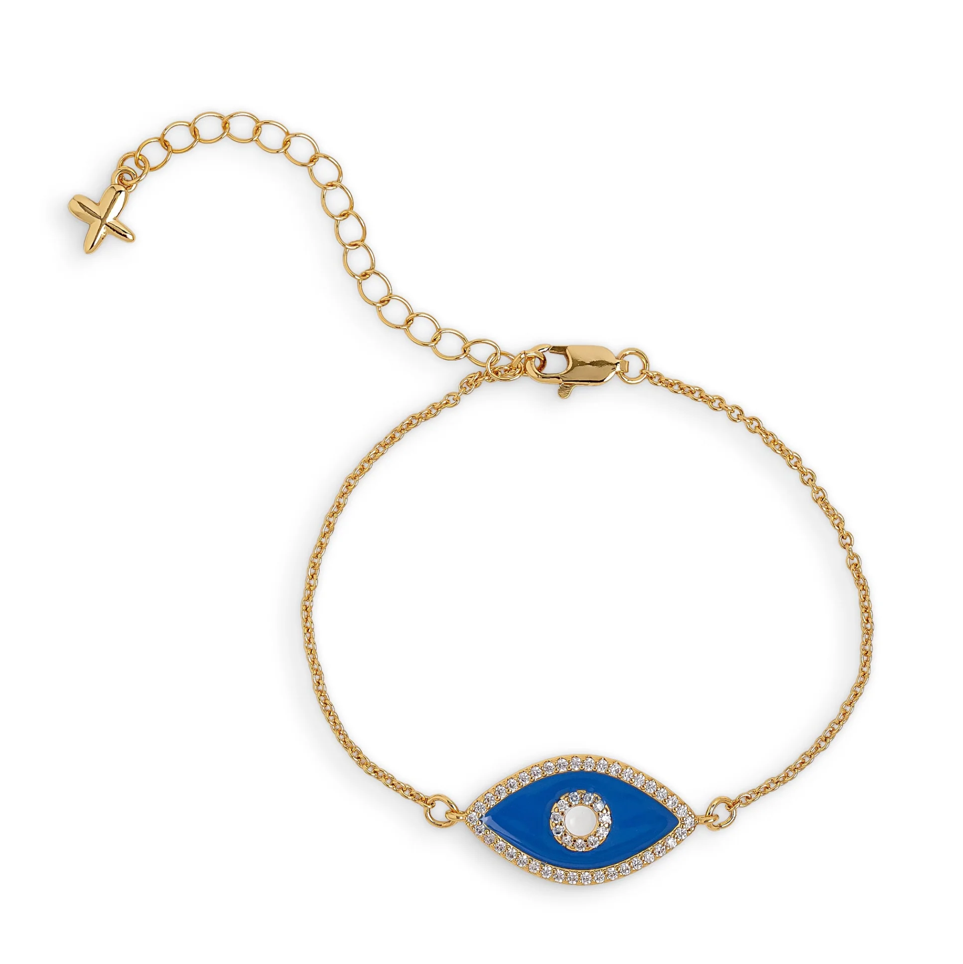 Navy Blue Evil Eye Charm Bracelet