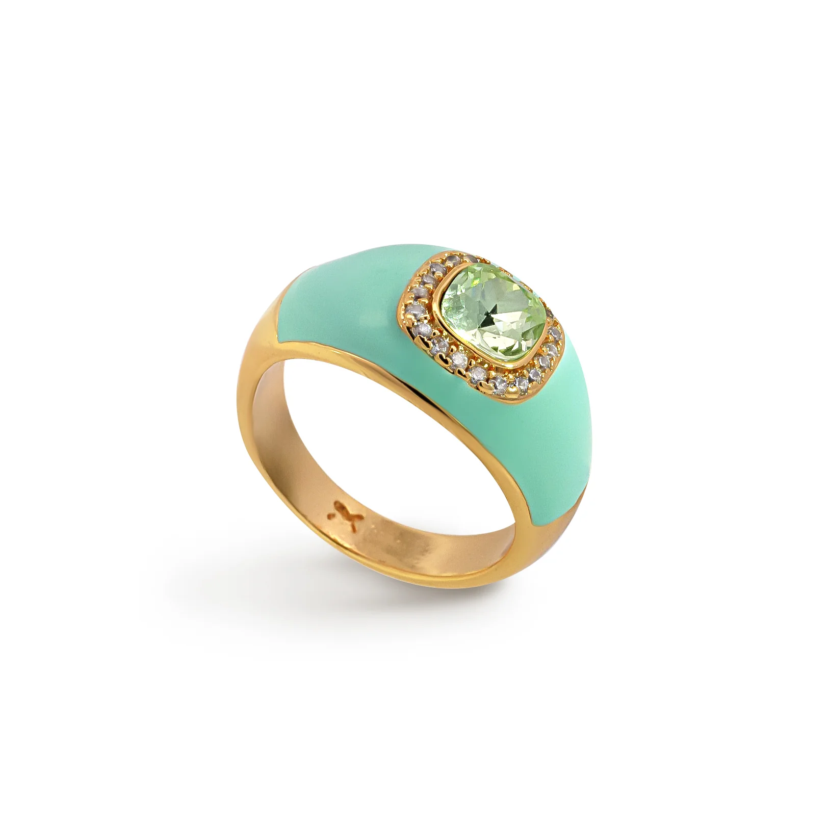Turquoise Chunky Embellished Ring - Image 3