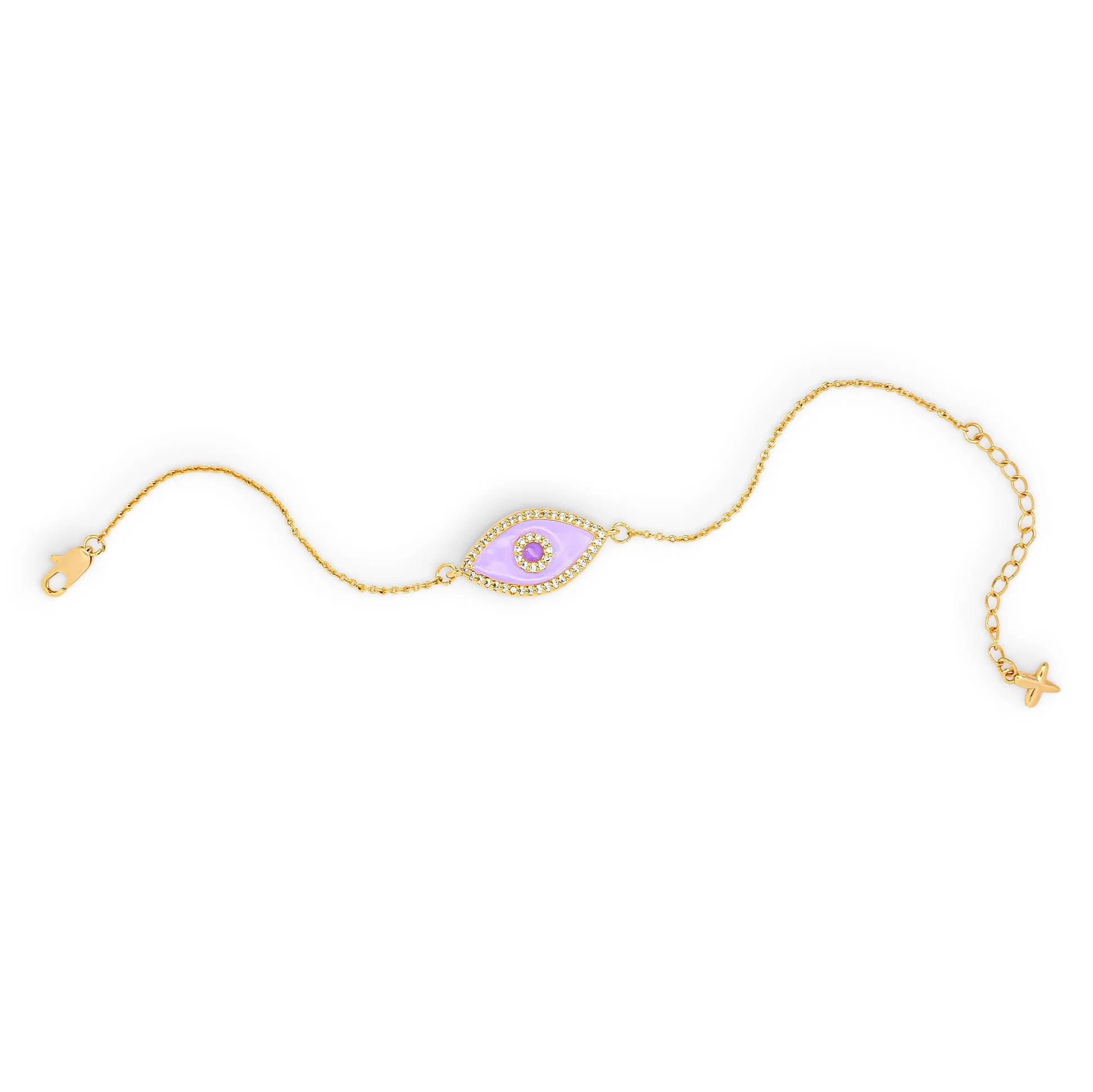 Purple Evil Eye Charm Bracelet - Image 3