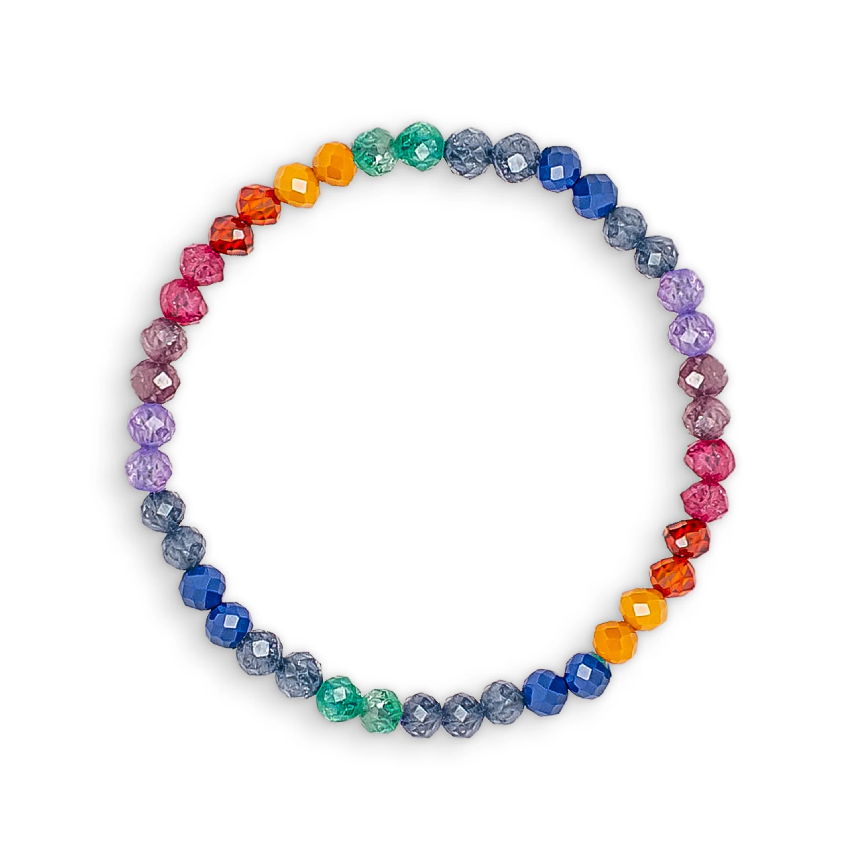 Rainbow Zircon Stone Beaded Bracelet