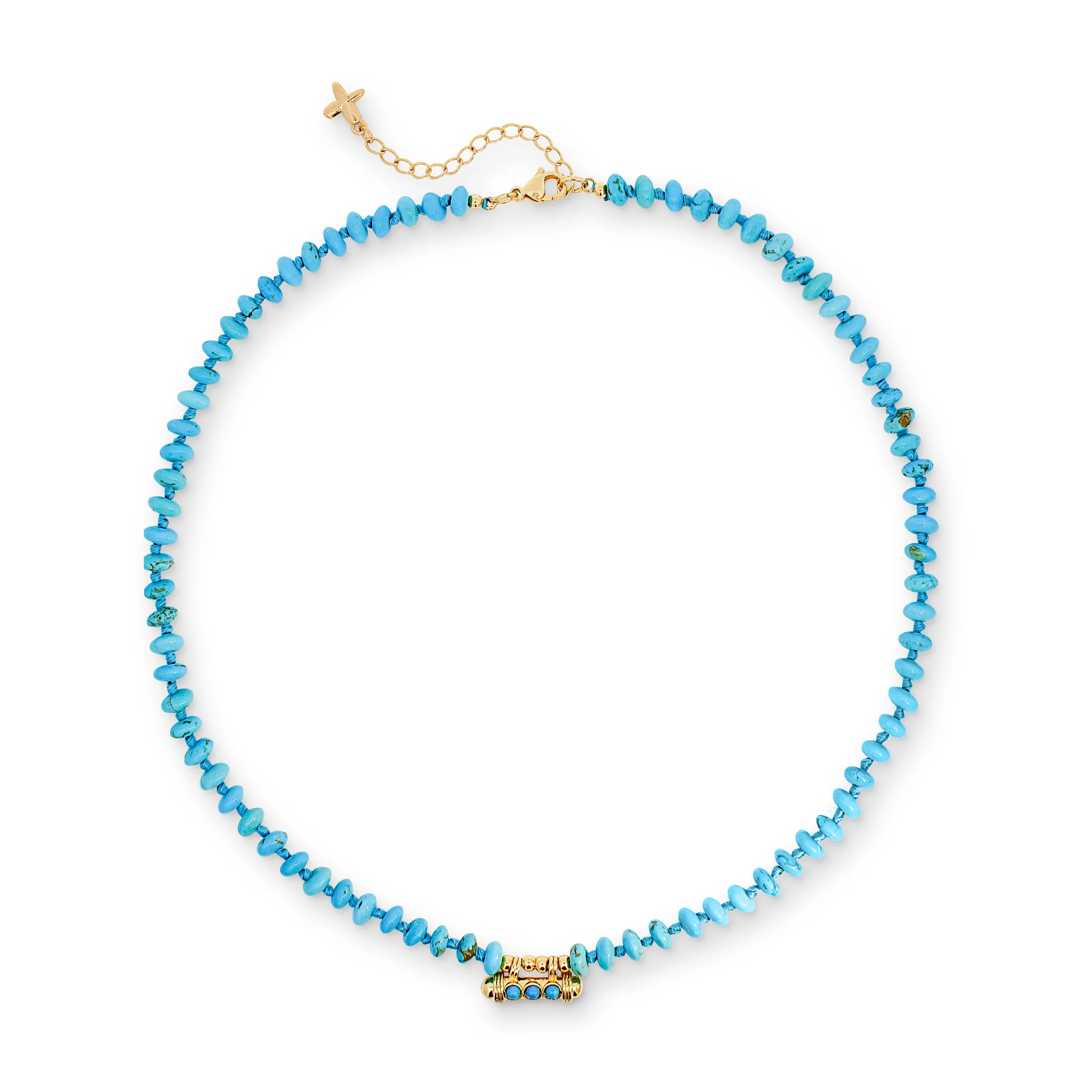 Turquoise Beaded Charm Necklace