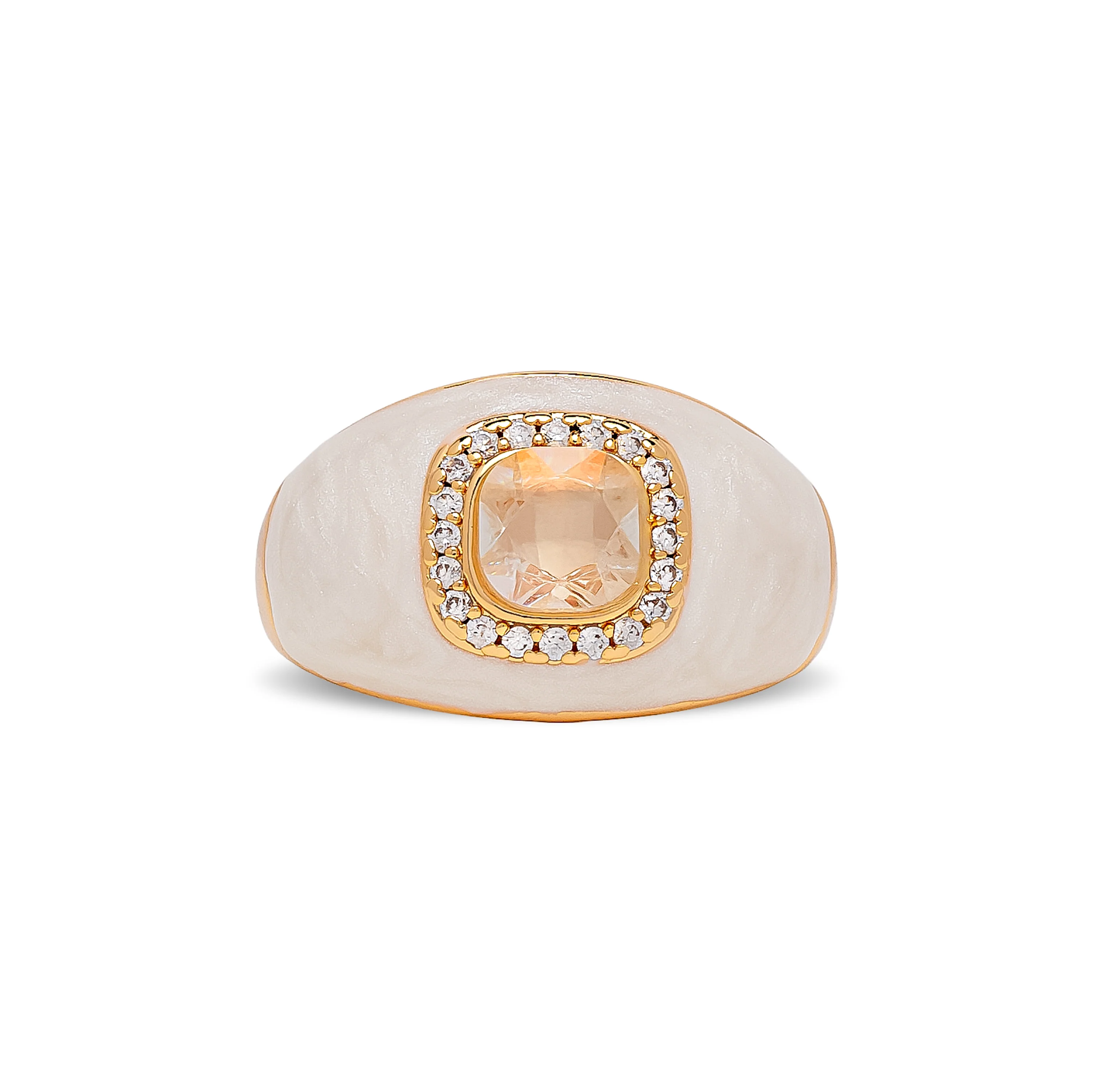White Chunky Embellished Ring